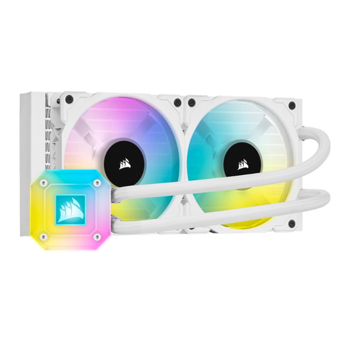 CORSAIR ICUE H100I ELITE CAPELLIX BLANCO  / ENFRIAMIENTO LIQUIDO DE 240MM / SOPORTA LGA 1200, 115X, 1366, 2011,2066 -AM4, AM3, TRX4 / 2X ABANICO ML120